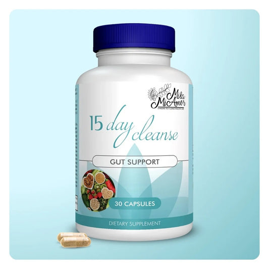Mila Miamor 15 Day Cleanse Gut Support 2 Pack - Gut and Colon Support - Advanced Gut Cleanse Detox for Women & Men with Senna, Cascara Sagrada & Psyllium Husk - Non-GMO - Made in USA - 60 Capsules
